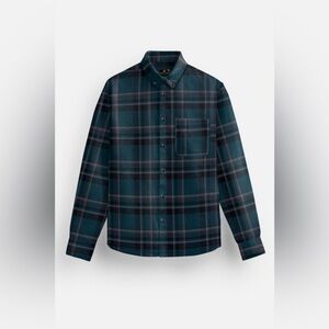 French Crown Mens Button Down Green Plaid Royal Oxford cotton shirt 40 or medium